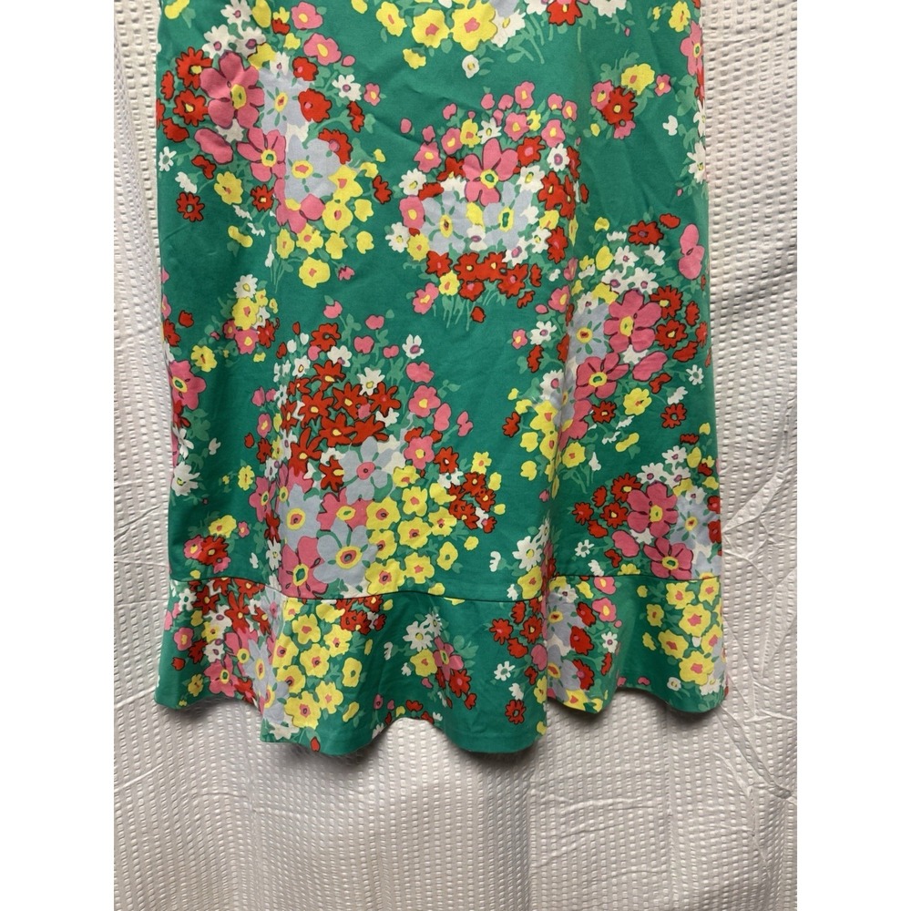 Talbots Women's SZ 2P Floral Sleeveless Fit and Flare Midi Dress‎ Green Pink - Picture 2 of 14